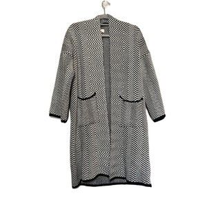 Paige black and white long cardigan sweater size‎ M
